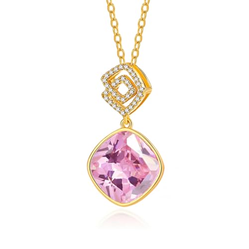 YONVUN Österreich Kristall Zirkon Diamant Anhänger Infinity Halskette überzogen 18k Gold Edelstein Birthstone Aussage Schmuck Geschenk für Frau Mutter Tochter Freundin von YONVUN