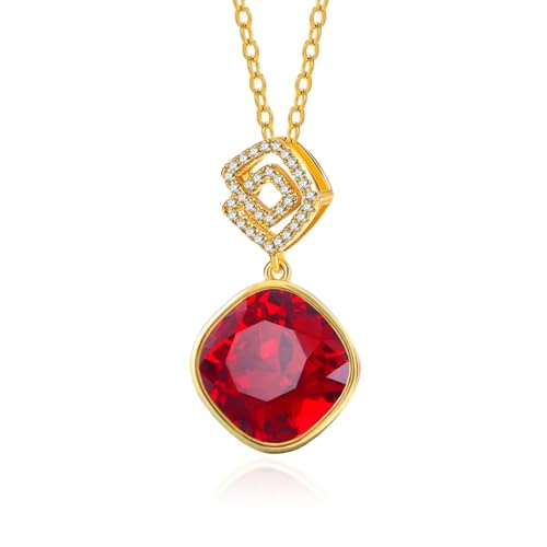 YONVUN Österreich Kristall Zirkon Diamant Anhänger Infinity Halskette überzogen 18k Gold Edelstein Birthstone Aussage Schmuck Geschenk für Frau Mutter Tochter Freundin von YONVUN