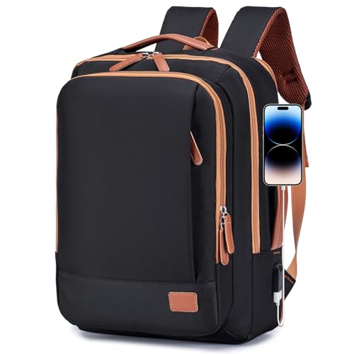 YOODI 40x30x15 British Airways Erweiterbar 5cm 40x30x20 Wizzair Vueling Handgepäck Flugzeug Reiserucksack Wasserdicht Laptop Rucksack 15,6 Zoll mit USB Ladeanschluss Travel Backpack fur Damen,Herren von YOODI