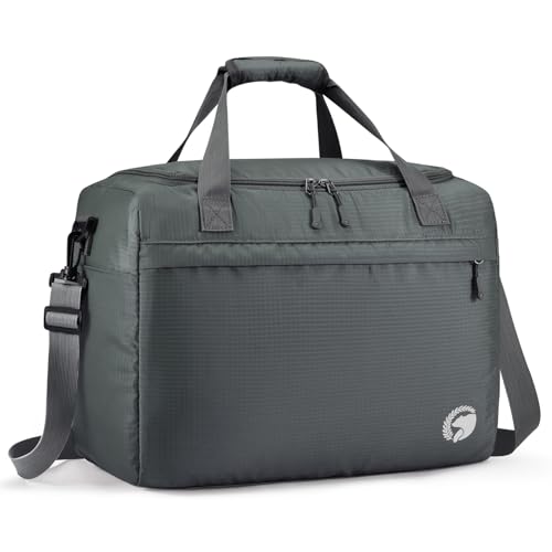 YOODI 40x30x20 Wizz Air Vueling Faltbare Reisetasche Handgepäck Flugzeug Wasserdicht Leicht 25L Handgepäck Koffer Tasche Für Flugzeug Grau Carry on Luggage mit Schultergurt für Damen, Herren von YOODI