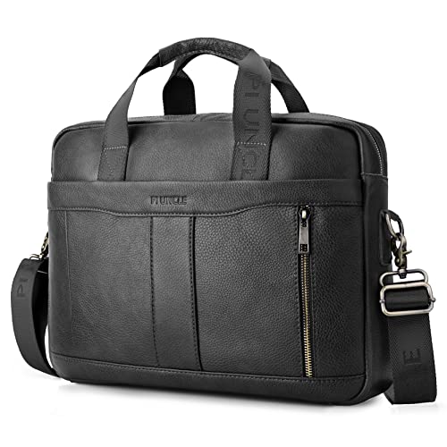 YOODI Businesstasche Herren Groß Echt Leder Aktentasche Laptoptasche 15.6 Zoll Schultertaschen Arbeitstasche Tablet Tasche Business Aktentasche für Tablets von YOODI