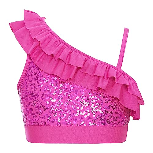 YOOJIA Mädchen Tops Pailletten Weste Bauchfrei Oberteile Hip Hop Jazz Tanz Top Gr.110-164 Hot Pink F 122-128 YOOJIA Mädchen Tops Pailletten Weste Bauchfrei Oberteile Hip Hop Jazz Tanz Top Gr.110-164 Hot Pink F 122-128 von YOOJIA