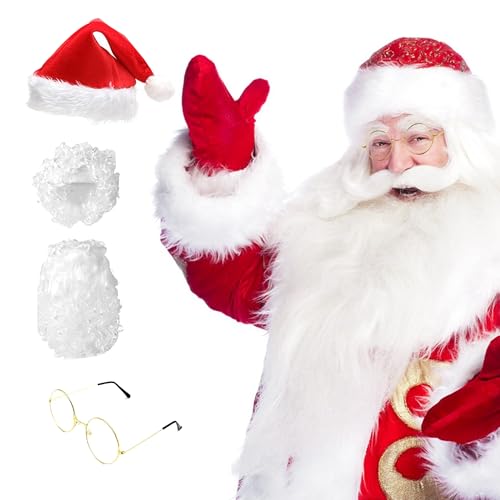 YOOSI Weihnachtsmann Perücke, Weihnachtsmann mit Bart+Perücke+Mütze+Brille, weihnachtsmann bart, für Weihnachtsverkleiden Rollenspiele Weihnachtsfeier YOOSI Weihnachtsmann Perücke, Weihnachtsmann mit Bart+Perücke+Mütze+Brille, weihnachtsmann bart, für Weihnachtsverkleiden Rollenspiele Weihnachtsfeier von YOOSI