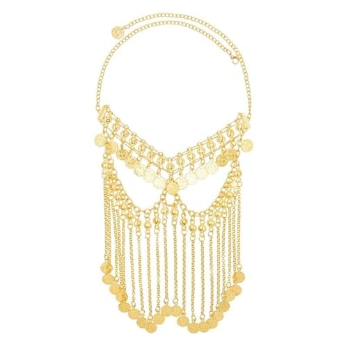 Goldener Gesichtsvorhang, Gesichtskette for Partys | Lange Quasten-Kopfbedeckungsmaske for Festivals und Veranstaltungen von YOPI