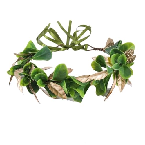 Grünes Blattkranz-Stirnband – Boho-Strand-Haar-Accessoire for Frauen und Mädchen(Green wreath) von YOPI