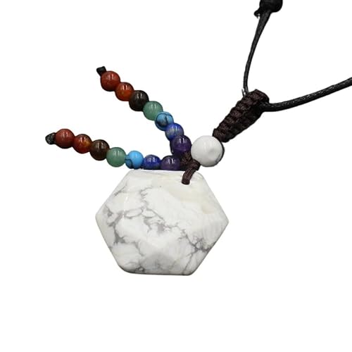 Halskette mit sechszackigem Kristallstern und sieben Steinperlen: handgefertigter Seilschmuck für spirituelle und modische Heilung., One Size von YOPI