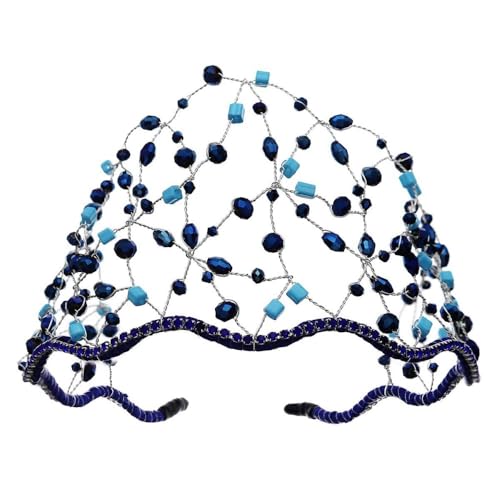 Handgefertigter Haarreif mit blauem Kristall for die Braut – Haarschmuck for Hochzeit und Abschlussball for Frauen von YOPI