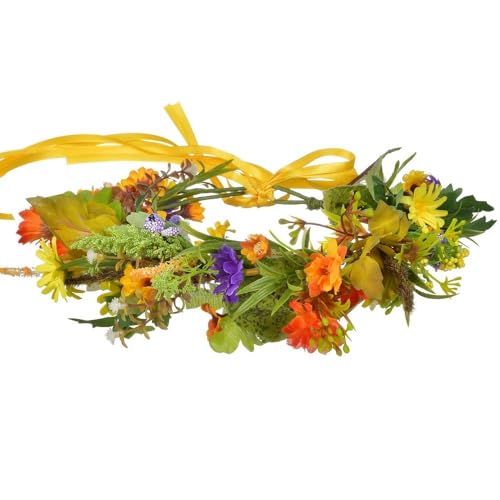 Handgemachte Kranz Kopfbedeckung DIY Blumen Haarschmuck for Frauen(Color) von YOPI