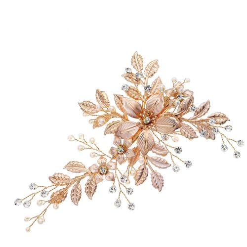 Handgemachte Perle Rand Metall Haar Clip Braut Hochzeit Bankett Haar Zubehör Clip Floral von YOPI