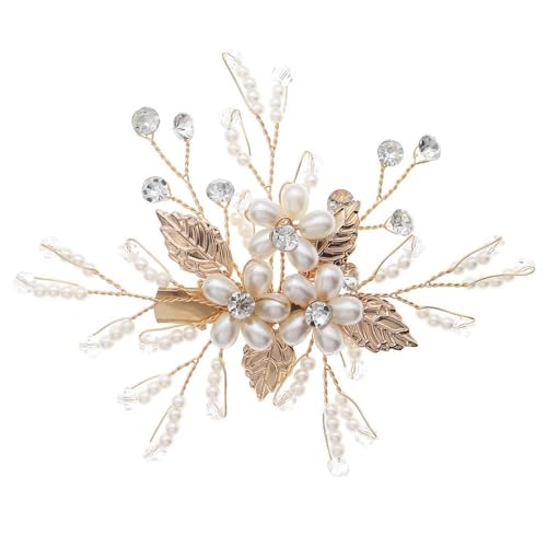 Handgemachte Perlenblumen Haarspange Braut Hochsteckfrisur Haarschmuck Seitenclip for Frauen Geeignet for Hochzeit von YOPI