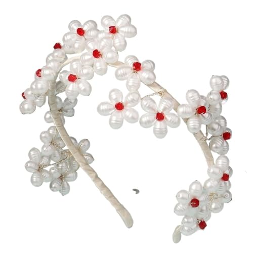 Handgemachtes Kristallperlen-Brauthaarband Kopfbedeckung for Hochzeiten(Weiß) von YOPI