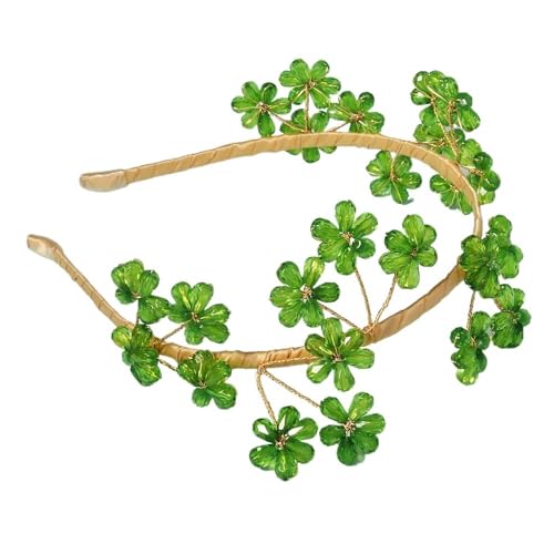 Handgemachtes Kristallperlen-Brauthaarband Kopfbedeckung for Hochzeiten(green) von YOPI