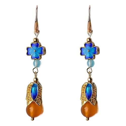 Lange Cloisonné-Ohrringe im Retro-Stil im ethnischen Stil for Damen von YOPI