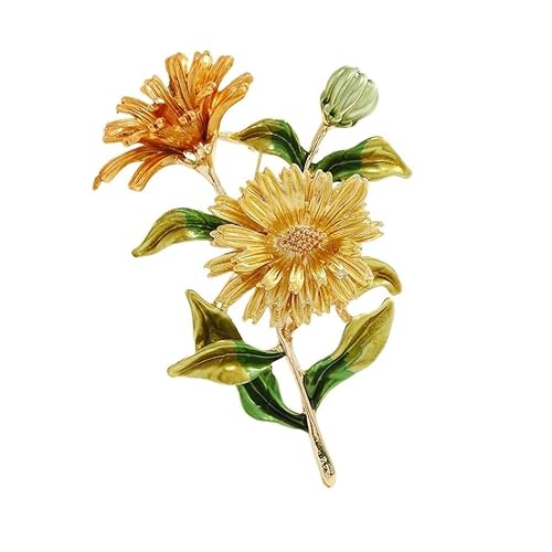 Mehrfarbige Brosche mit Chrysanthemenblüten – modischer Corsagenschmuck for Damen mit bemaltem Öltropfen-Design(DaisyYellow) von YOPI