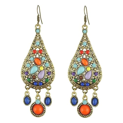 Vintage Böhmische Wassertropfen Quaste Ohrringe for Frauen Retro Style Statement Schmuck(E1242) von YOPI