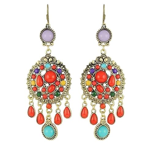 Vintage Böhmische Wassertropfen Quaste Ohrringe for Frauen Retro Style Statement Schmuck(E1256) von YOPI