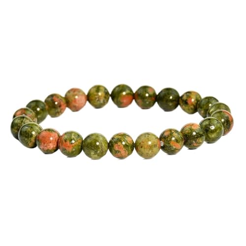 YOPI 8 mm Perlenarmband aus Naturstein for Damen – bunter Turmalin-Kristallperlenschmuck(B1730Floral) von YOPI