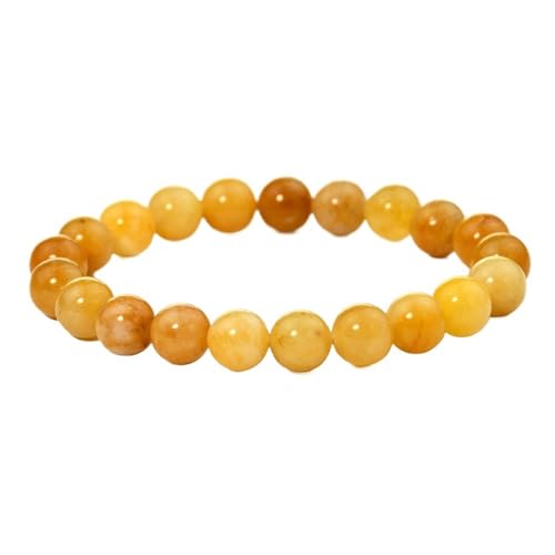 YOPI 8 mm Perlenarmband aus Naturstein for Damen – bunter Turmalin-Kristallperlenschmuck(B1753OldTopaz) von YOPI
