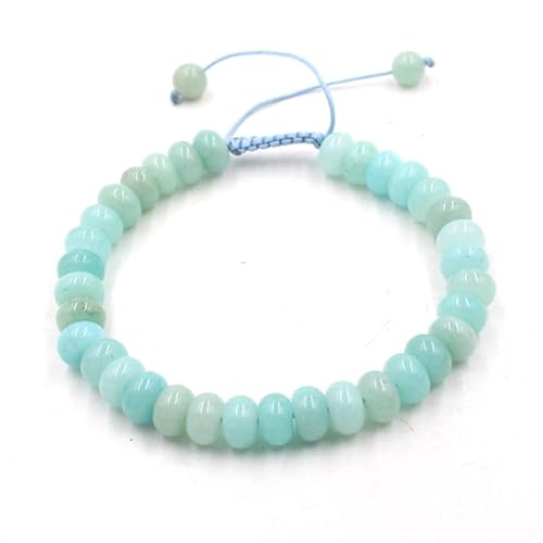 YOPI Agate Crystal Disc Bracelet - Ethnic Style Braided Hand Jewelry for Women(Amazonite) von YOPI
