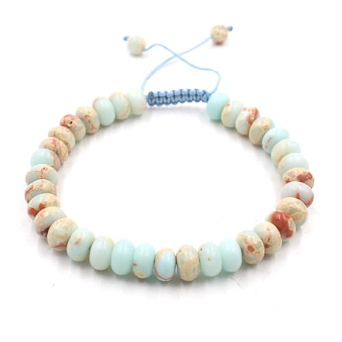 YOPI Agate Crystal Disc Bracelet - Ethnic Style Braided Hand Jewelry for Women(Shoushanstone) von YOPI