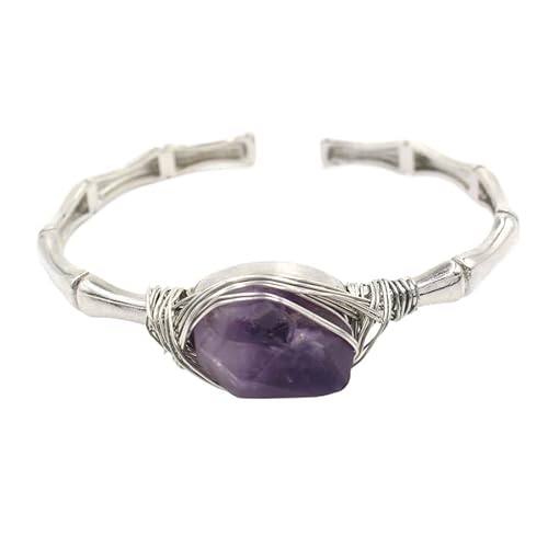 YOPI Amethyst-Aquamarin-Stein-Kristall-Armband – Eleganter, klassischer Schmuck for Damen(Amethyst) von YOPI