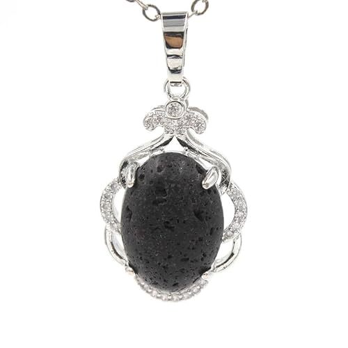 YOPI Anhänger Mit Kristall-Inlay Aus Lace Denier – Eleganter Modeschmuck for Damen(Volcanicstone) von YOPI