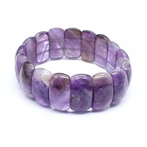 YOPI Armband aus Naturstein-Kristall-Edelsteinen for Männer und Frauen – handgefertigter Schmuck mit heilender Energie(Amethyst) von YOPI