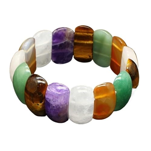 YOPI Armband aus Naturstein-Kristall-Edelsteinen for Männer und Frauen – handgefertigter Schmuck mit heilender Energie(Colorful) von YOPI