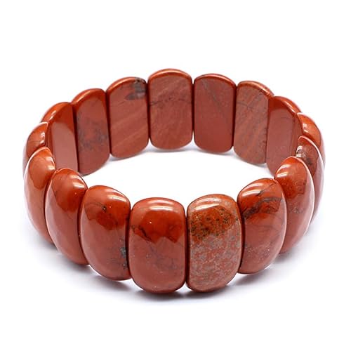YOPI Armband aus Naturstein-Kristall-Edelsteinen for Männer und Frauen – handgefertigter Schmuck mit heilender Energie(Redstone) von YOPI