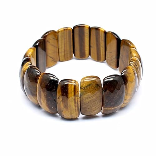YOPI Armband aus Naturstein-Kristall-Edelsteinen for Männer und Frauen – handgefertigter Schmuck mit heilender Energie(Tigereyestone) von YOPI
