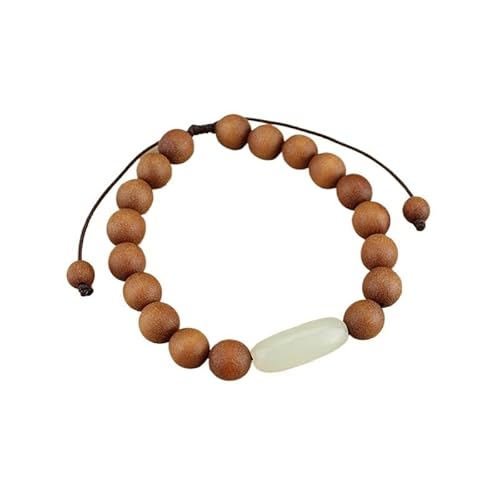 YOPI Armband aus natürlichen Jade-Sandelholzperlen – Holzschmuck im Ethno-Stil for Männer und Frauen(Brown) von YOPI