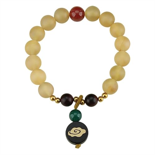 YOPI Armband aus natürlichen Schafshornperlen – Retro-Ethno-Sandelholz-Horn-Armband for Männer und Frauen von YOPI