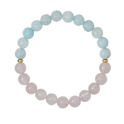 YOPI Armband mit rosa Kristall-Aquamarin-Perlen – eleganter handgefertigter Schmuck for Frauen von YOPI