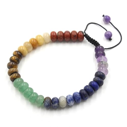 YOPI Armband mit runden Kristallsteinen und 9 mm Perlen – Heilarmband mit sieben Steinen for Männer und Frauen(01color) von YOPI