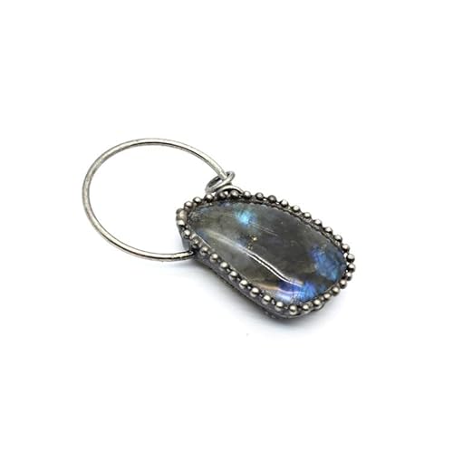 YOPI Blauer Mondstein Labradorit Amorph Anhänger Halskette | Kristall Rohstein Schmuck for Frauen YOPI Blauer Mondstein Labradorit Amorph Anhänger Halskette | Kristall Rohstein Schmuck for Frauen von YOPI