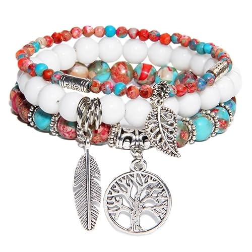 YOPI Bohemian Naturperlen Armband for Damen mit Türkis Anhänger – Stilvoller Schmuck for jeden Anlass(Emperor'sStone) von YOPI