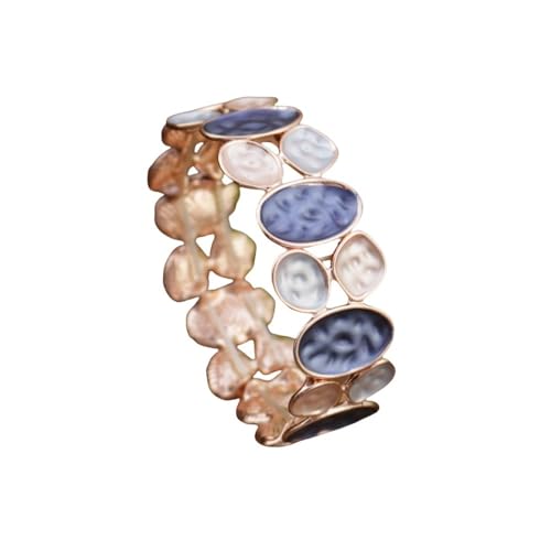 YOPI Buntes geometrisches ovales elastisches Armband for Damen – stilvoller Schmuck aus Legierung(Blue) von YOPI