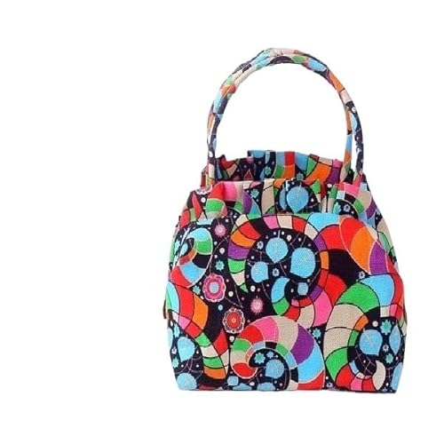 YOPI Canvas-Handtasche im chinesischen Stil zur Herstellung von Knödeln | Kleine Tragetasche und Geldbörse(Conch large) von YOPI