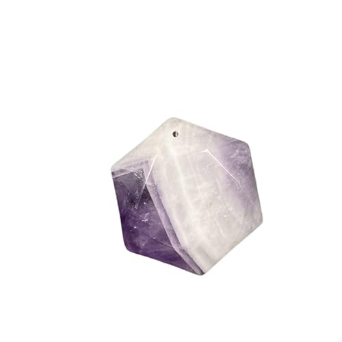 YOPI Doppelseitiger Halskettenanhänger aus Obsidian mit sechszackigem Stern - Sechseckiger Eckanhänger aus blauem Sandstein for Männer und Frauen mit Wollkette(Amethyst1) von YOPI