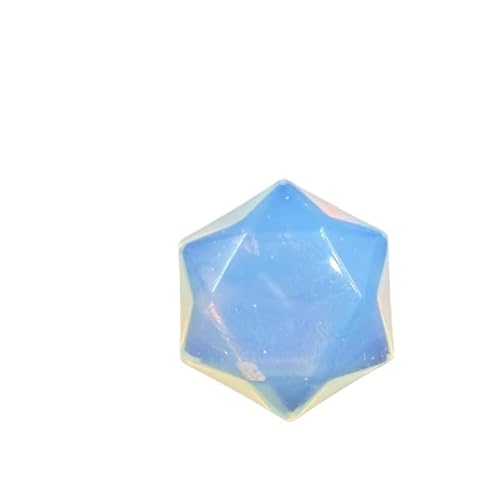 YOPI Doppelseitiger Halskettenanhänger aus Obsidian mit sechszackigem Stern - Sechseckiger Eckanhänger aus blauem Sandstein for Männer und Frauen mit Wollkette(Opal1(Synthetic)) von YOPI