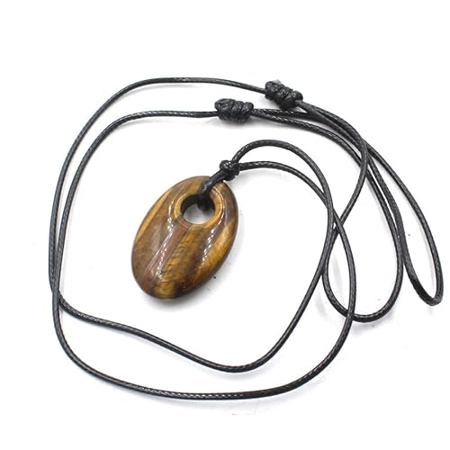 YOPI Elegante Halskette mit ovalem Kristallanhänger for Damen – schillerndes Schmuckgeschenk(Tigereyestone) von YOPI