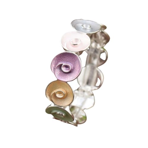 YOPI Elegantes elastisches Armband mit Emaille-Rose for Damen | Modeschmuck aus Legierung(Springrose) von YOPI