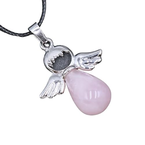 Engelsanhänger aus natürlichem Kristalljade - Amethystpulver & Dongling-Jade-Grüngoldschmuck(PowderCrystal) von YOPI