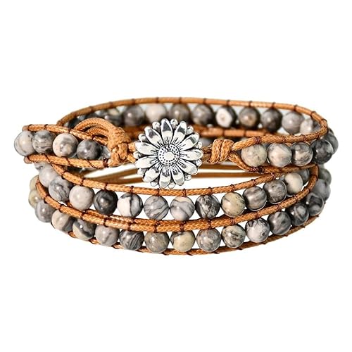 YOPI Ethno-Boho-Stil Retro-Armband mit Natursteinperlen for Männer – gewebtes Schmuckaccessoire YOPI Ethno-Boho-Stil Retro-Armband mit Natursteinperlen for Männer – gewebtes Schmuckaccessoire von YOPI