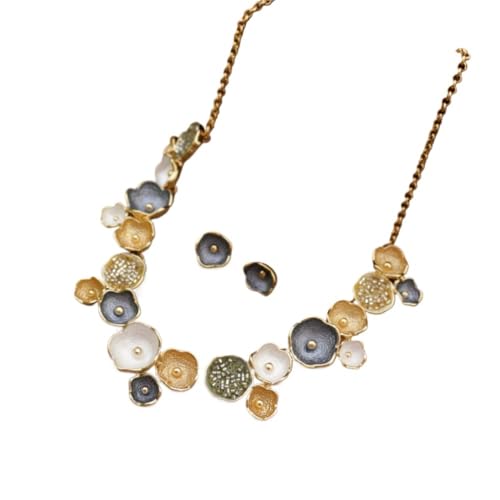 YOPI Gelb bemaltes Öl-Set mit geometrischen Blumenohrsteckern und Halskette for Damen YOPI Gelb bemaltes Öl-Set mit geometrischen Blumenohrsteckern und Halskette for Damen von YOPI