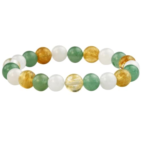 YOPI Grünes Dongling-Jade-Kristall-Armband for Mädchen, Goldener Haarkristall-Schmuck von YOPI