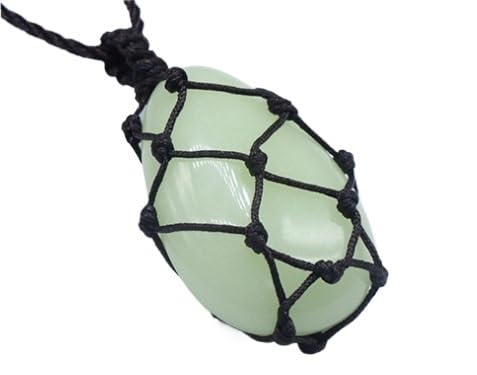 YOPI Halskette aus Halbedelsteinen mit Wassertropfen | Handgewebter Schmuck mit mehrfarbigem Achatanhänger(LuminousStone) von YOPI