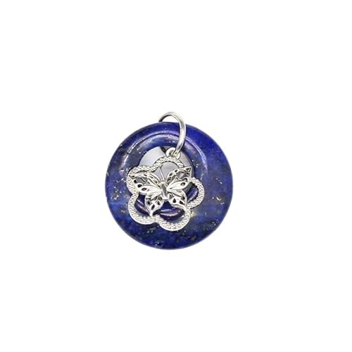 YOPI Halskette aus Naturstein-Achat mit Ping-An-Schnalle – Schmuckanhänger aus Halbedelsteinkristall(LapisLapis) von YOPI