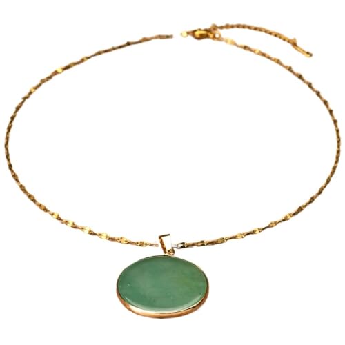 YOPI Halskette mit Natursteinanhänger for Damen – lichtechter Goldschmuck for den Alltag(Green Aventurine) von YOPI