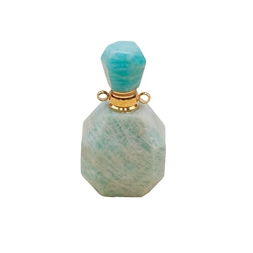 YOPI Halskette mit Parfümflasche aus natürlichem Amethyst – geometrischer offener Anhänger for ätherische Öle – Aromatherapie-Schmuck aus Fluoritkristall(TianheStone) von YOPI